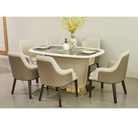 Table de salle à manger Salle de séjour bois cuir design Tables modernes 160x90cm