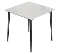 Table de salle à manger - Table en marbre - Table carrée - Table compacte - Plateau en pierre reconstituée