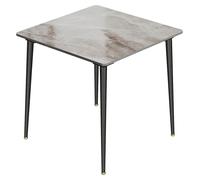 Table de salle à manger - Table en marbre - Table carrée - Table compacte - Plateau en pierre reconstituée