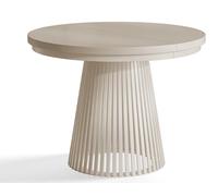Table de Salle à Manger, Table Ronde Extensible, Meubles de Salon, Pieds en Métal, Diamètre 100 cm, Cashmere, Collection Nero