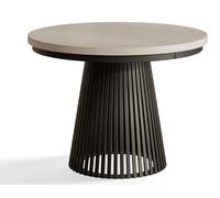 Table de Salle à Manger, Table Ronde Extensible, Meubles de Salon, Pieds en Métal, Diamètre 100 cm, Cashmere, Collection Nero