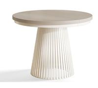 Table de Salle à Manger, Table Ronde Extensible, Meubles de Salon, Pieds en Métal, Diamètre 100 cm, Cashmere, Collection Nero