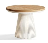 Table de Salle à Manger, Table Ronde Extensible, Meubles de Salon, Pieds en Métal, Diamètre 100 cm, Craft, Collection Nero