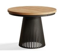 Table de Salle à Manger, Table Ronde Extensible, Meubles de Salon, Pieds en Métal, Diamètre 100 cm, Craft, Collection Nero