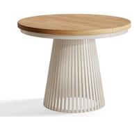 Table de Salle à Manger, Table Ronde Extensible, Meubles de Salon, Pieds en Métal, Diamètre 100 cm, Craft, Collection Nero