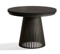Table de Salle à Manger, Table Ronde Extensible, Meubles de Salon, Pieds en Métal, Diamètre 100 cm, Painflow, Collection Nero