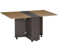 Table de salle š€ manger pliante sur roulettes avec rangement 2 tiroirs et 1 placard 76 x 140 x 74 cm