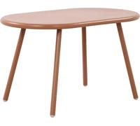 Table de salon moderne - table d'extérieur - pieds en métal inoxydable, résistants aux intempéries - plastique recy ouleur : terre cuite