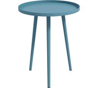 Table de salon ronde pour le jardin - Table d'appoint extérieure à bords arrondis en acier - Ø 40 x 50 cm, rouge