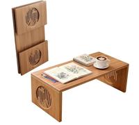 Table de Sol Japonaise, Table Basse Pliante pour s'asseoir au Sol, Table à thé Basse en Tatami, Bureau de méditation en Bambou, Aucun Montage, pour Salon, Chambre(100cm/39.4in)