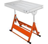 Table de soudage 30" x 20", capacité de charge de 400 lb Table de travail en acier pour soudage sur roulettes, établi pliable avec trois fentes de 1,1", 3 angles d'inclinaison, hauteur réglable, rails