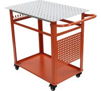 Table de soudure, capacité de charge 600 lbs, rangement double couche, rouge, M, 1pièce