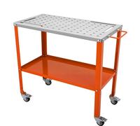 Table de soudure Deluxe- Grand établi de soudure - Table de travail avec capacité de charge de 544 kg - Table perforée en acier au carbone 94 trous (1,6 cm)- Table de travail mobile 91,4 x 45,7 cm.