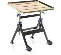 Table de soudure pliante, capacité jusqu'à 150 kg, en acier. Chariot de soudure à hauteur réglable, de 735 à 860 mm, avec inclinaison jusqu'à 90°. Établi, chariot d'atelier avec espace de rangement