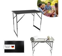 Table de tapisserie pliante, noire, avec plateau renforcé - table de travail multifonctionnelle - table réglable en hauteur, polyvalente - table de peintre, supportant jusqu'à 50 kg (noire, 50 kg)