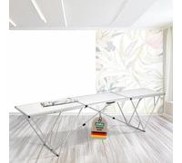 Table de tapisserie professionnelle Alu-tec, 298 x 60 x 78 cm, table multifonctionnelle avec cadre en aluminium, plateau de travail de 5 mm d'épaisseur, table extrêmement robuste et polyvalente, idéal