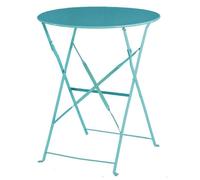 Table de Terrasse Bleu Turquoise en Acier Ronde 600 mm - Bolero