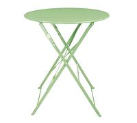 Table de terrasse carrée pliante en acier Bolero vert clair 595 mm