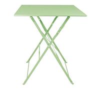 Table pliante carrée Bolero, style pavé, en acier vert clair, 600 mm