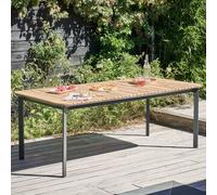 Table de terrasse en aluminium et teck - Oviala Tempa