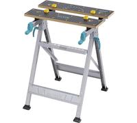 Table de travail 200, table de serrage pliante, capacité de 180 kg | Banc de travail universel avec plateaux en MDF, hauteur de travail de 80 cm et système de pliage rapide, idéal pour les bricoleurs.