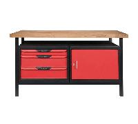 Etabli professionnel d'atelier 1 porte et 3 tiroirs, L. 1,5m - KS TOOLS - 865.0140