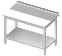 Table de travail avec fond, 900x600x850 mm, avec plaque de découpe en PE encastrée à fleur, sans rebord, soudée