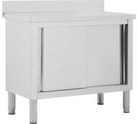 Table de travail avec portes coulissantes 100x50x(95-97)cm Inox