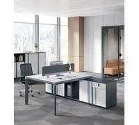 Table de travail blanche, bureau d'angle design, mobilier de bureau