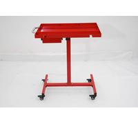 Table de travail - Chariot d'atelier - Avec tiroir - Plan de travail en acier inoxydable - Capacité de charge 100 kg - Rangement pour outils - Rouge