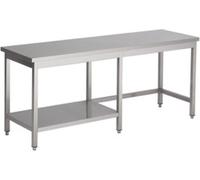 Table de travail Combisteel avec piètement demi-épaisseur en acier inoxydable 2800 x 600 x 900 mm