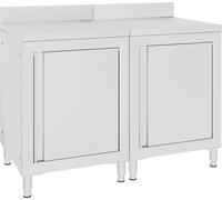 Table de travail commerciale avec armoire 120x60x96 cm Inox