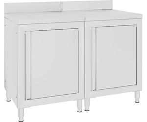 Table de travail commerciale avec armoire 120x60x96 cm Inox