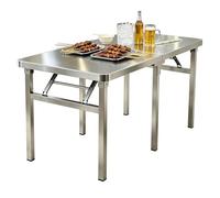 Table de travail commerciale table de gril pliante, établi en acier inoxydable pour chariot de barbecue extérieur de cuisine, îlot de cuisine extérieur portable et table de four à pizza(150x40x75cm)
