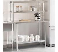Table de travail de cuisine avec étagère 110x55x150 cm inox inox G