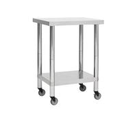 Table de travail de cuisine avec roues 60x45x85 cm Inox