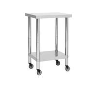 Table de travail de cuisine avec roues 60x60x85 cm Inox51633
