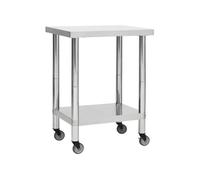 Table de travail de cuisine avec roues 80x30x85 cm Inox