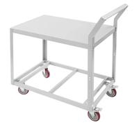 Table de travail en acier - Établi à roulettes - Roulettes pivotantes - Pour charges lourdes - Chariot mobile - Argent