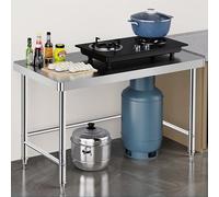Table de travail en acier inoxydable 100,1 x 69,8 cm - Table de préparation de cuisine robuste avec comptoir de 7 cm d'épaisseur à 1 niveau pour atelier, buanderie