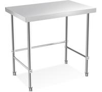 Table de travail en acier inoxydable 91x61x89 cm base ouverte pour cuisine professionnelle garage ou atelier