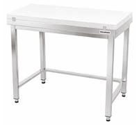 Table de travail en inox 1200x700 mm avec plaque de découpe blanche et renfort PREMIUM - GOLDINOX