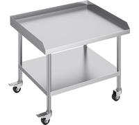 Table de travail en inox - Table de préparation 762x914mm - Table roulante commerciale pour la gastronomie - Poste de travail de cuisine de haute qualité - Polyvalent