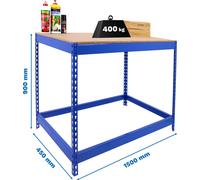 Table de travail métallique et montage sans parafousses SIMONWORK BASIC 1 901545-1 AZUL/MADEIRA
