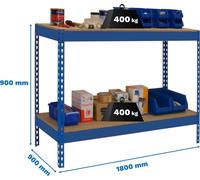 Table de travail métallique et montage sans parafousses SIMONWORK BASIC 2 901890-2 AZUL/MADEIRA