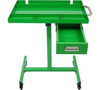 Table de travail mobile avec tiroir, capacité de charge de 100 kg, chariot à outils, établi mobile, structure en forme de "H", couleur verte