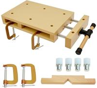 Table de travail mobile en bois, avec étau, table de travail portable | 46,5x28x7cm. Table de travail en bois de hêtre, mobile, avec pinces, idéale pour la sculpture, la découpe et les projets de bric