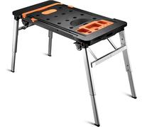 Table de travail multifonctionnelle 7 en 1, dimensions 108,5 x 55 x 52 cm, capacité maximale de 250 kg, combinant une scie, un échafaudage, une plateforme de travail, un chariot à roulettes, un chario