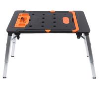 Table de travail multifonctionnelle - Établi pliable 7-en-1 - Capacité de charge : 250 kg - Hauteur réglable de 52 à 78 cm - Équipé de roulettes, dont 2 verrouillables - Noir