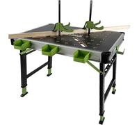 Table de travail multifonctionnelle, table à outils, table à serrage, dimensions 60 x 85 cm, pliable, réglable en hauteur (73–90 cm), table de travail avec échelle de mesure, capacité de 450 kg, systè